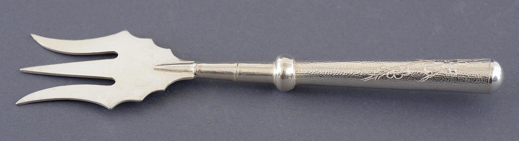 Forchette: Antike Silber Serviergabel , China – Usato da Bern venduto da chamunda
