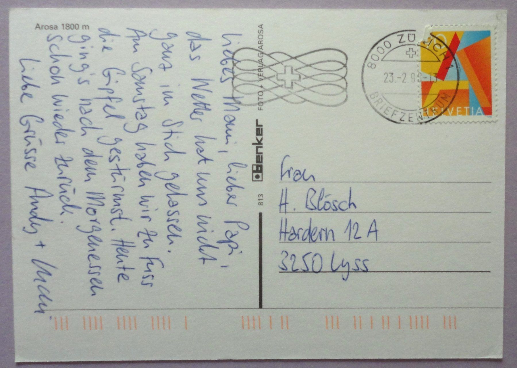 Cartoline postali: Arosa 1800 m – Usato da Fétigny venduto da Billy2miny 1