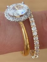 Luxus Elegante Gr.18/8 Duo Ring Memoire Farbe : Gold