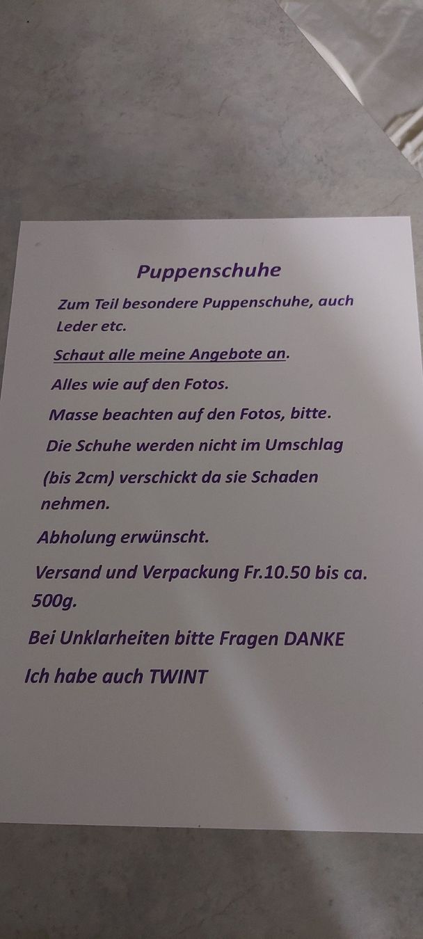 Puppen: Puppenschuhe – Gebraucht aus Muri AG von nindo1 1