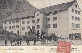 Grimsel - Hospiz   BE  -   Pferde - Hotelkutsche  um 1 9 0 5