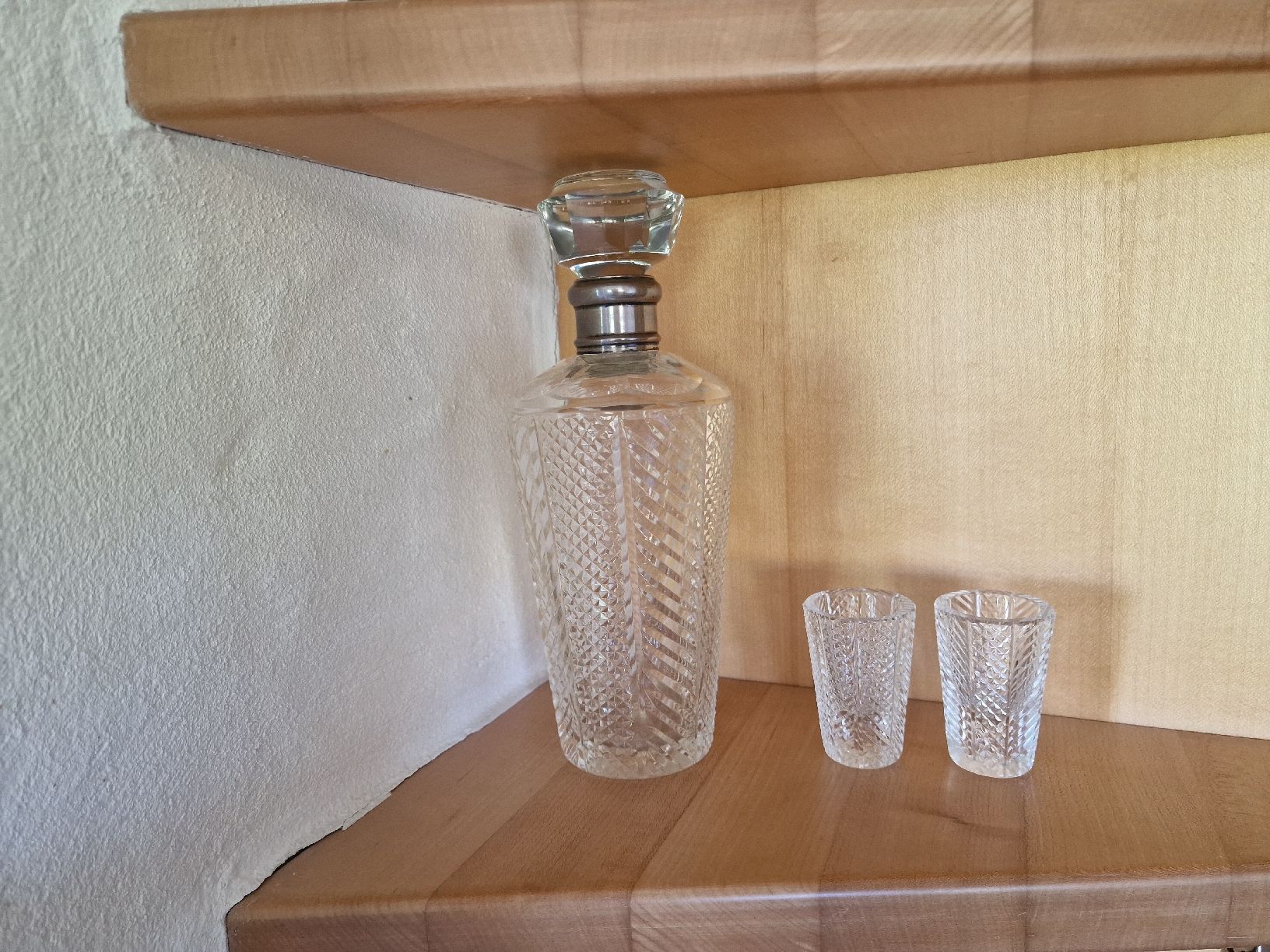 Caraffe: Dekantierkaraffe mit 2 Gläsern, Kristall, antik – Usato da Eglisau venduto da mmkristall 4
