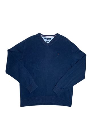 Pull Tommy Hilfiger Homme XL, coton premium, marine