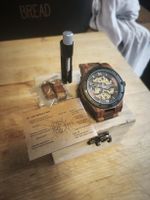 BOBO BIRD Automatikuhr aus Holz  goldSkelett-Zifferblatt TOP