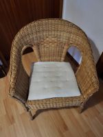 2 fauteuils en osier  ; 2 Korbsessel