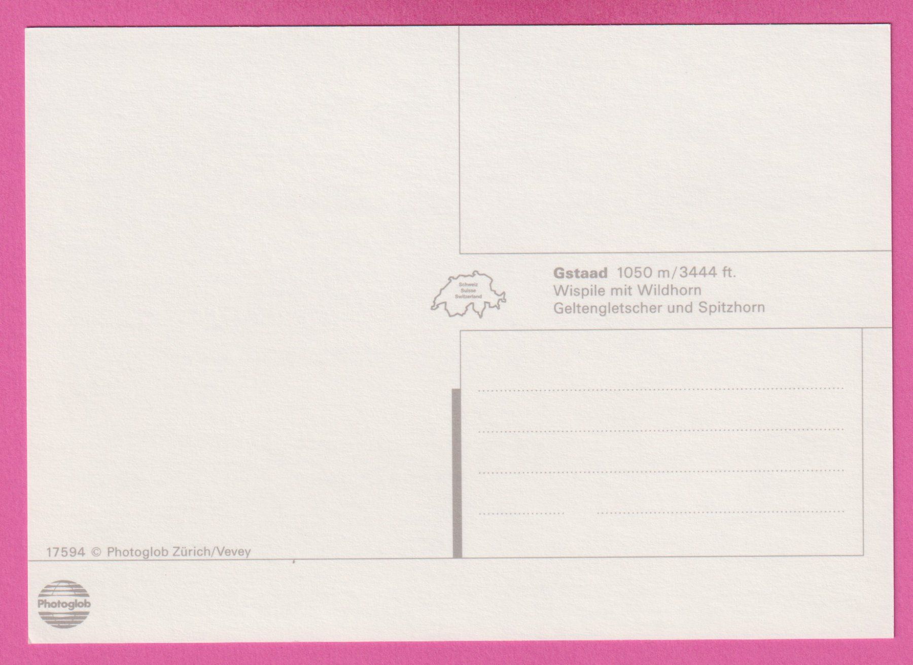Cartoline postali: Gstaad 1050m Wispile mit Wildhorn – Usato da Einsiedeln venduto da dillie 1