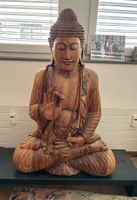 Statue Bouddha bois sculpté décoration zen artisanat medi...