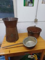 Deko für den Garten, 3 Unikate aus Kupfer