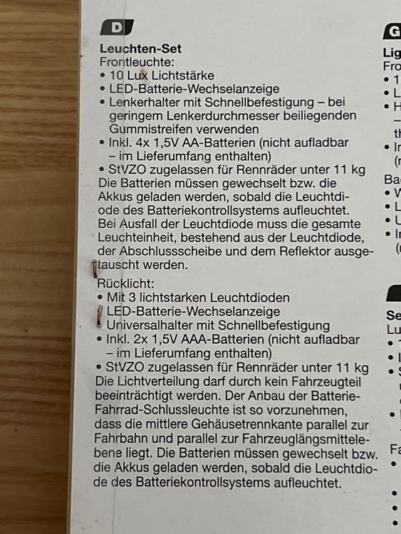 Fischer Pezzi di ricambio: Fischer Velo LED Leuchten-Set 10 Lux, neuwertig – Nuovo e nell'imballaggio originale da Wettingen venduto da Kawasaki987 1
