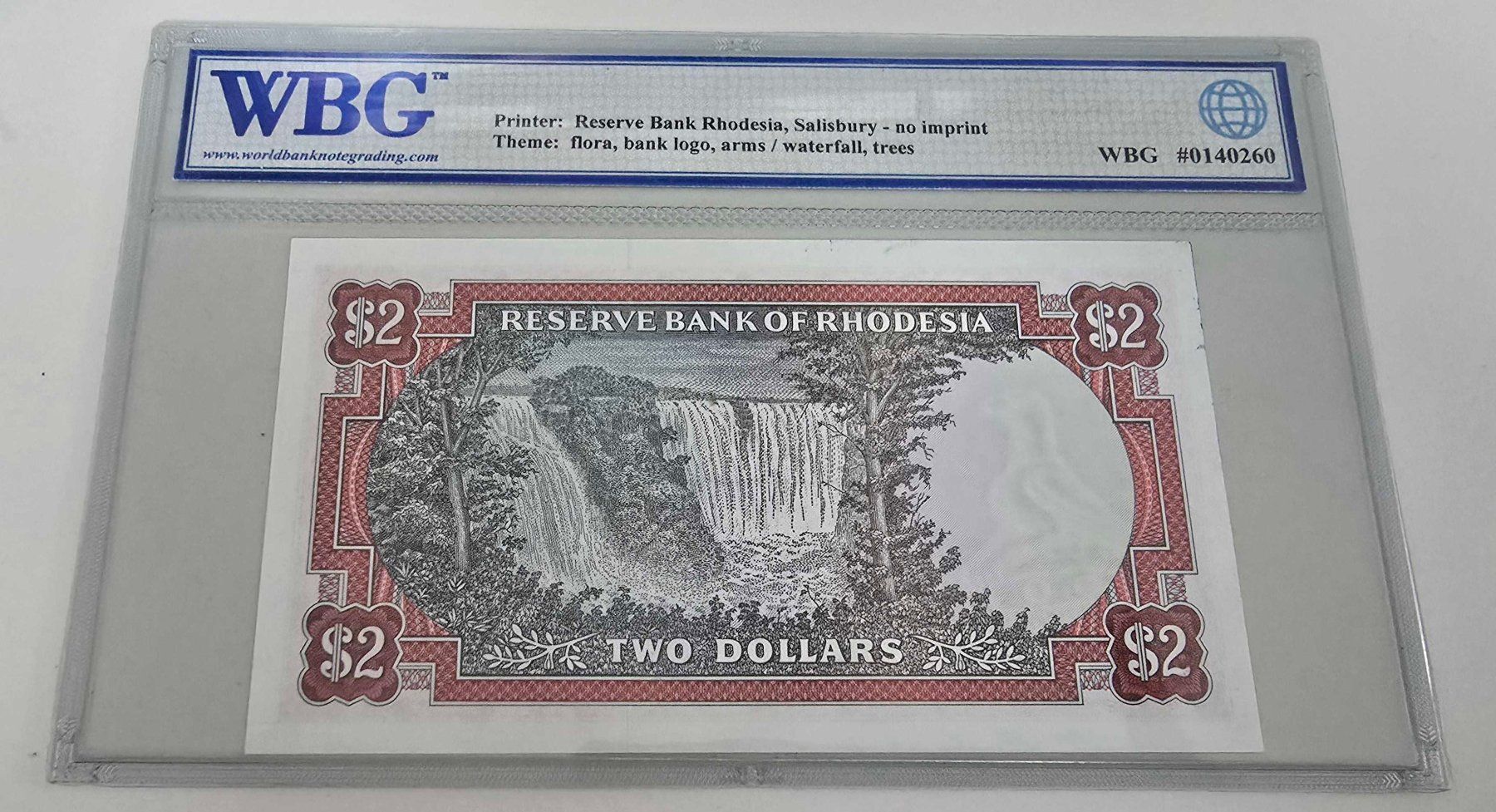 Banconote: Rhodesia 2 dollars 1979 replacement UNC – Nuovo e nell'imballaggio originale da Yens venduto da banknotescollection 1