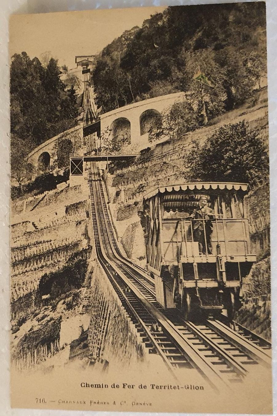 Cartoline postali: TERRITET - GLION   -  Chemin de Fer – Usato da Delémont venduto da Domdom1