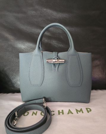 Longchamp Tasche Roseau S distel (blau-grau)