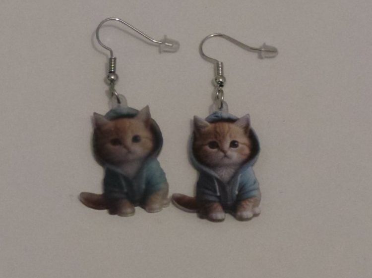 Orecchini pendenti & Orecchini a lobo: 2 Ohrhänger mit süssem Katzenmotiv – Nuovo (secondo la descrizione) da Flamatt venduto da Tattoo18