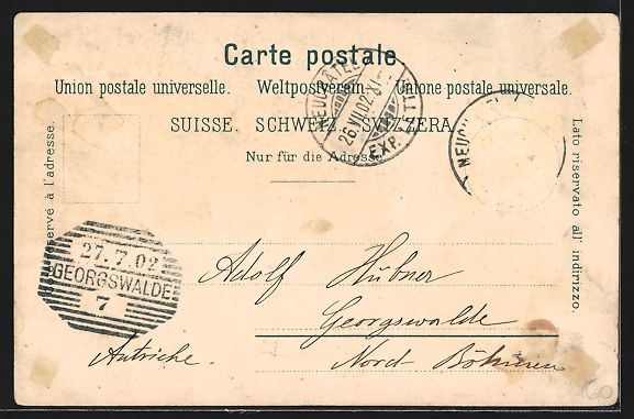 Cartes postales: Litho Neuchatel, Stadtansicht und Republ – D'occasion à Berlin par bartko-reher 1