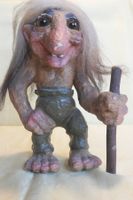 TROLL NY FORM, 1975-1995, 23 CM, SCHWANZ GEBROCHEN, ORIGINAL