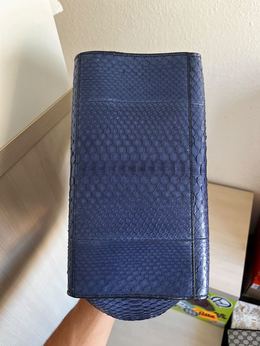 Celine Borse da donna: Celine Trapèze Python Blue – Usato da Genève venduto da SG_73 2