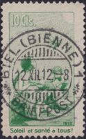 1912 JII (Vorläufer) +zentrischer ET-Stempel BIEL, K: 1800.-