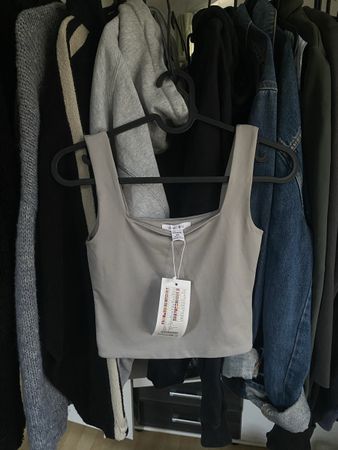 Amisu Top, XS, grau - Neu mit Etikett
