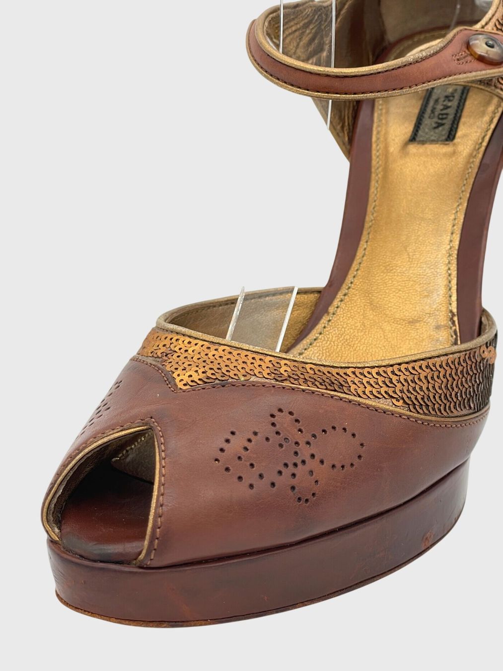 Prada Scarpe da donna: Prada Mary Jane Plateau Pump EU 40 Braun – Usato da Zürich venduto da shoe_shop 4