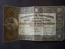 Banknote 5 Franken Schweiz Serie 54 K gebraucht