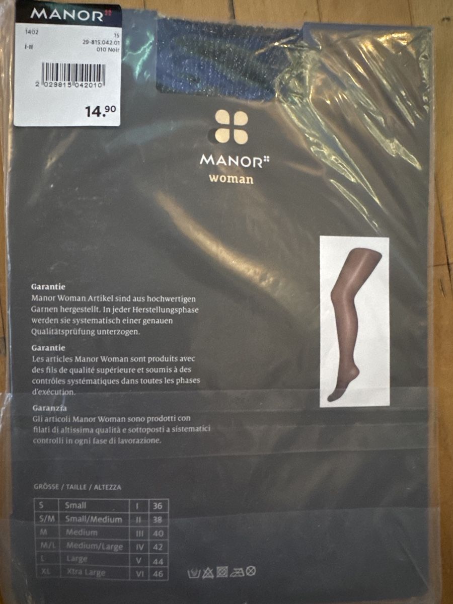 Calze & Collant: Manor Glitzer Strumpfhose Gr. S Schwarz Neu – Nuovo e nell'imballaggio originale da Seuzach venduto da CarmelinaFerraris 1
