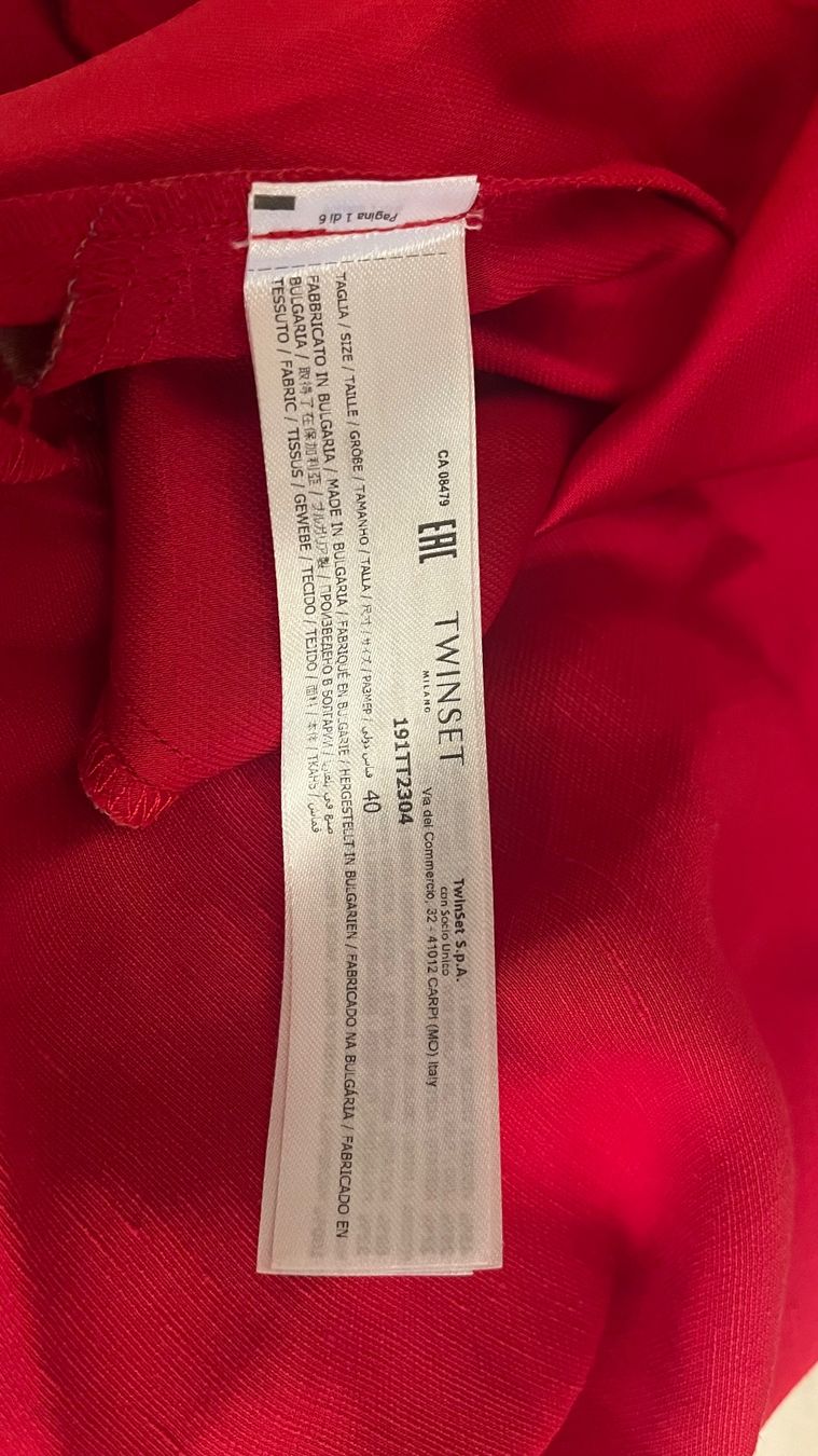 Twinset Vestiti: Twinset red linen dress with satin bottom – Nuovo (secondo la descrizione) da Tannay venduto da EllaSF 4