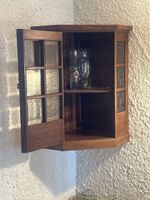 Eckschrank Holz Glas Vitrine Wandmontage gebraucht