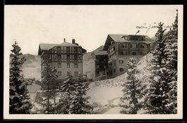 AK Arosa, Drei Häuser im Schnee