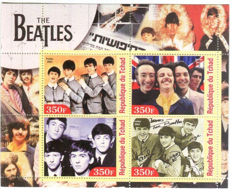 Tous les timbres: Block "The Beatles". Tschad. – Neuf avec emballage d'origine à Basel par Butsch5