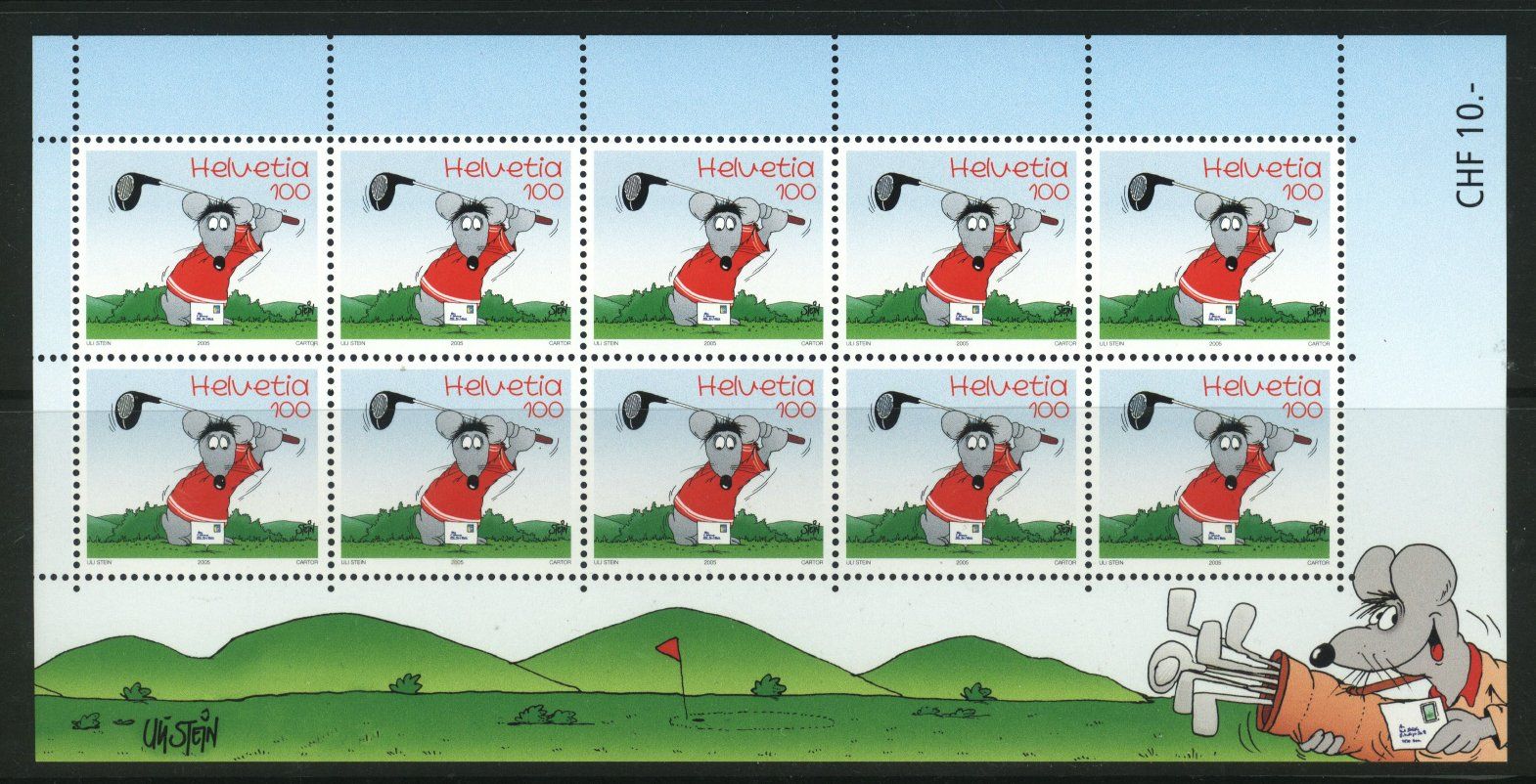 Tutti i francobolli: 2005, Sondermarken Comics, Kleinbogen ** – Usato da Willisau venduto da Vollstempel