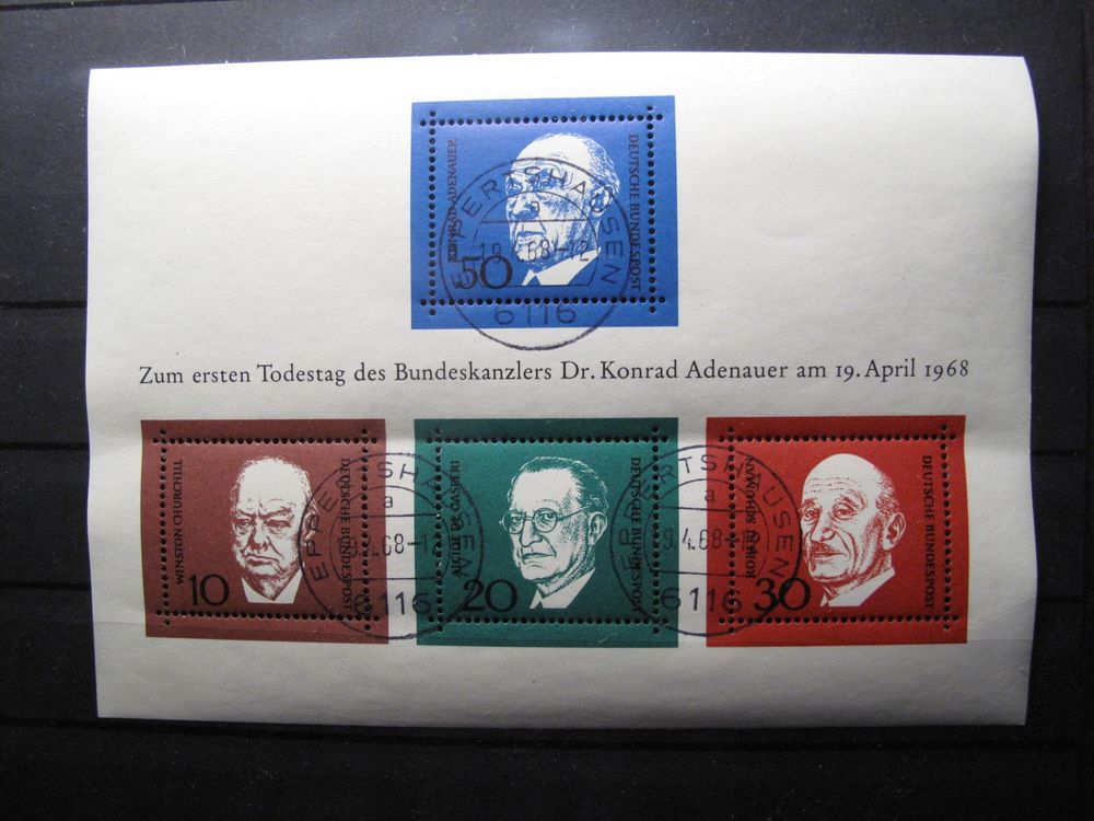 BRD Briefmarken 1968 Adenauer – Postfrisch, Komplett Ausgabe 554-557, MNH