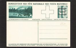 Bundesfeierkarte 1931,  Nr. 54 e ,  Entwertet