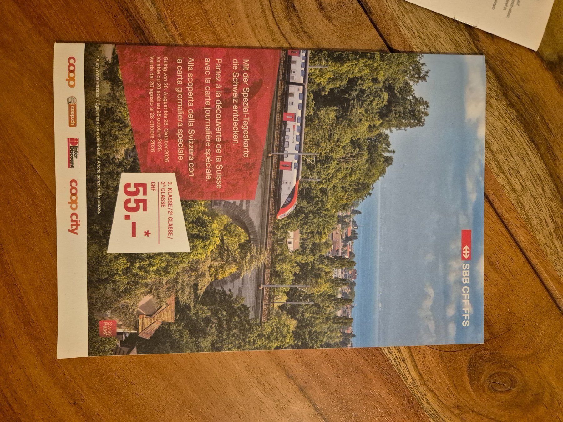 Biglietti: SBB Tageskarte 2. Klasse – Nuovo e nell'imballaggio originale da Zürich venduto da Kura-bra 1