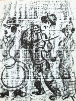 Marc Chagall - Musikmachender Vagabund -  Lithographie 1963