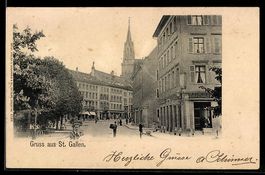 AK St. Gallen, Straßenpartie mit Coiffeur