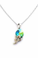 Halskette Silber Kristall-Blume