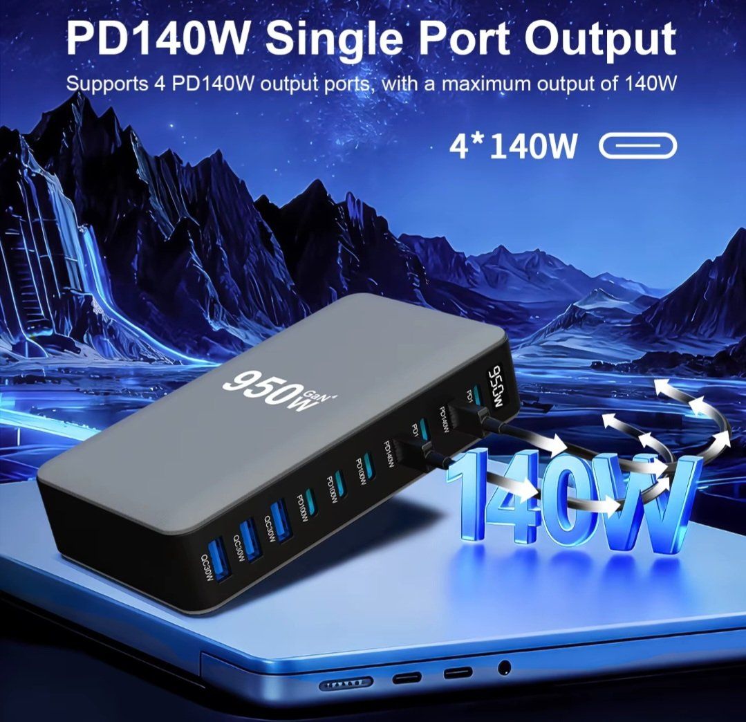 Caricabatterie: Station de charge rapide USB C GaN 950W, 100W PD3.0 PPS – Nuovo e nell'imballaggio originale da Saignelégier venduto da Instant-Key-Pro 1