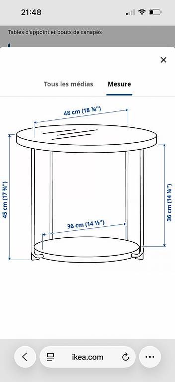 Tavoli: Table dappoint IKEA FRÖTORP  Anthracite effet marbre/noir  – Usato da Le Sentier venduto da cat_2jr8 2