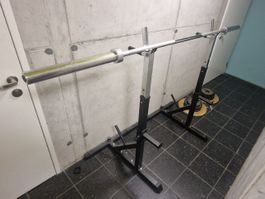 Squat and Deadlift Rack with weights (80kg+20kg Olympic bar)