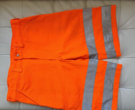Arbeitshose kurz / FA. Hüsler orange / Reflexstreifen Gr. 46