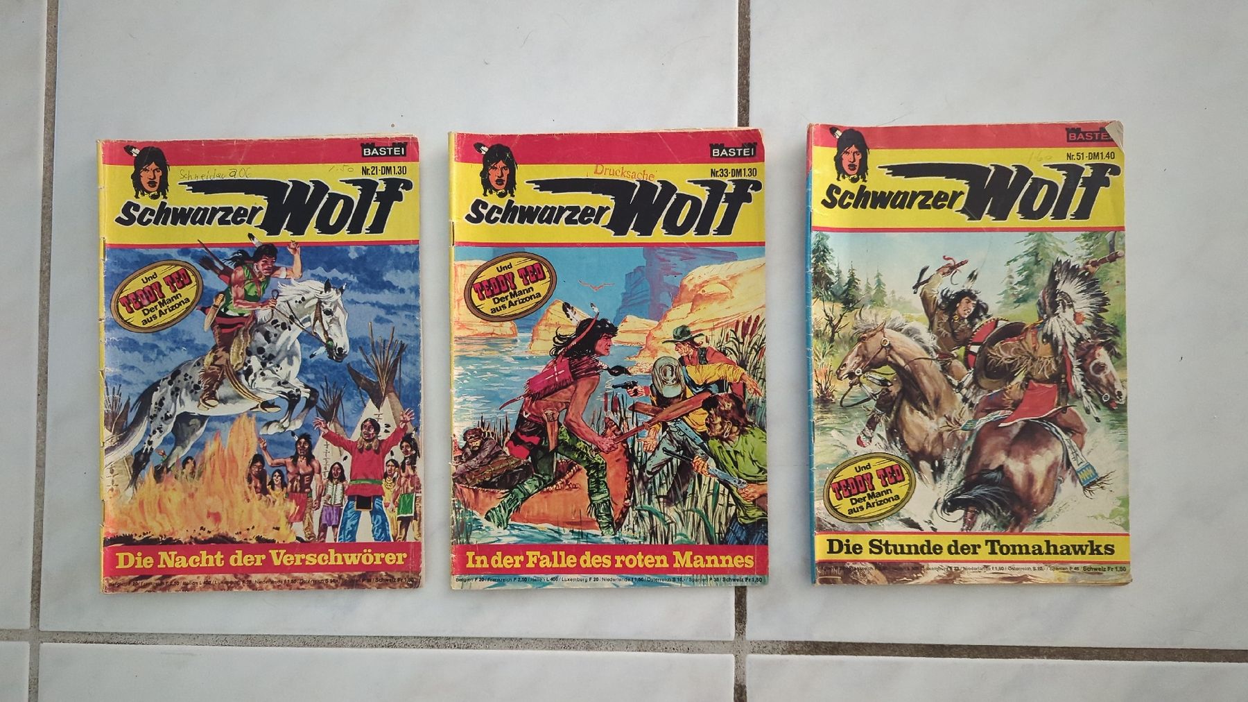 Comics: 3er Set Schwarzer Wolf Comic Hefte Bastei M. 21, 33, 51 – Gebraucht aus Rupperswil von Svelos 1