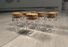 Lot de 10 petites bouteilles en verre bouchon liège 20ml