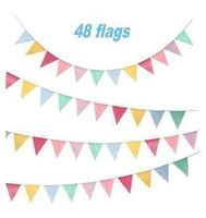 48pcs Wimpelketten Banner Multicolor Wimpel Girlande Dreieck