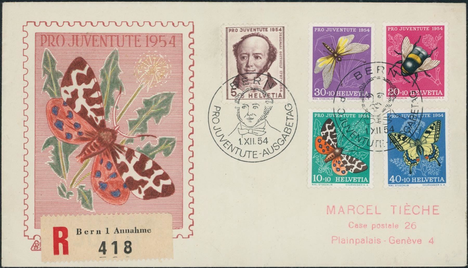 Tutti i francobolli: 1954 - Pro Juventute - FDC ET – Usato da Schindellegi venduto da leecollect