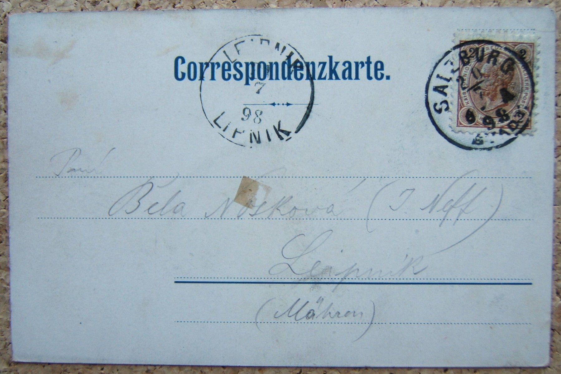 Ansichtskarten: KILLINGER-AK SALZBURG 1898 – Gebraucht aus Brunnen von Nonne04 1