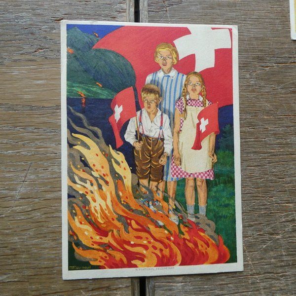 Tutti i francobolli: 4 Bundesfeierkarten mit FLUGPOST  / siehe 9 Bilder – Usato da Egliswil venduto da Trens01 5