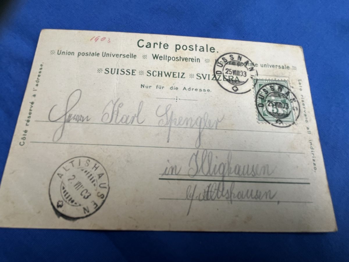 Cartes postales: AK Gruss von Dussnang 1903 – D'occasion à Romanshorn par Apfelschuss 1