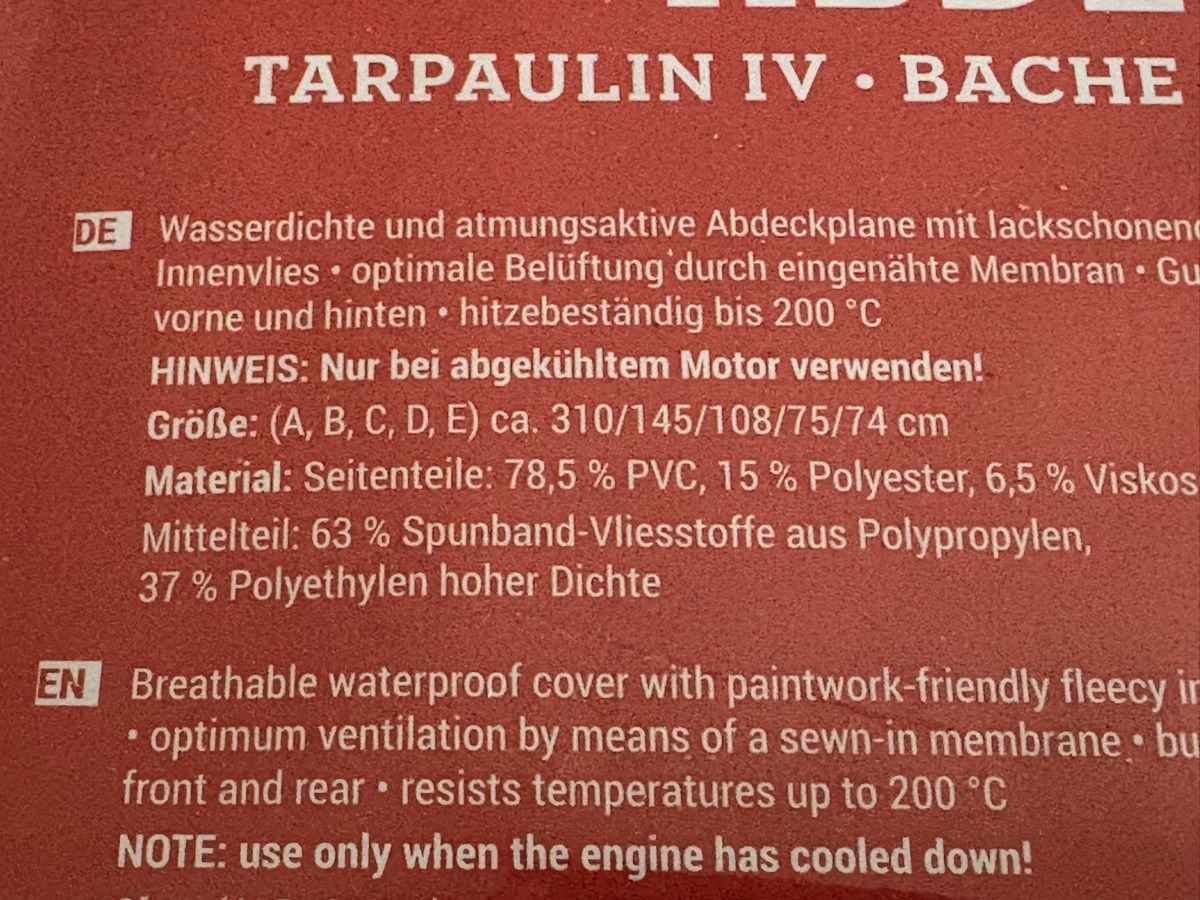 Teloni copertura moto: Motorrad-Abdeck-Blache – Nuovo e nell'imballaggio originale da Ostermundigen venduto da Cristiano_56 1