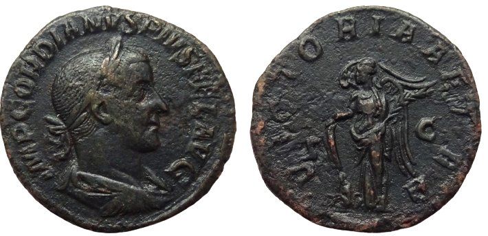 Alle Münzen: GORDIAN III sesterz – Gebraucht aus La Sarraz von classicworldcoins