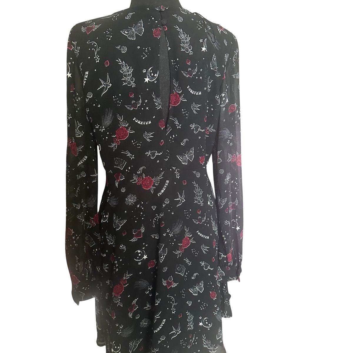 C&A Kleider: MIDI SPRINGDRESS BLACK OLD-SCHOOL-PRINT M – Gebraucht aus Zofingen von JumpInVintage 1